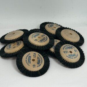 10x Cocker Weber Superior Jewelers Wheel Wood Hub Brushes 1B Chungking Bristles